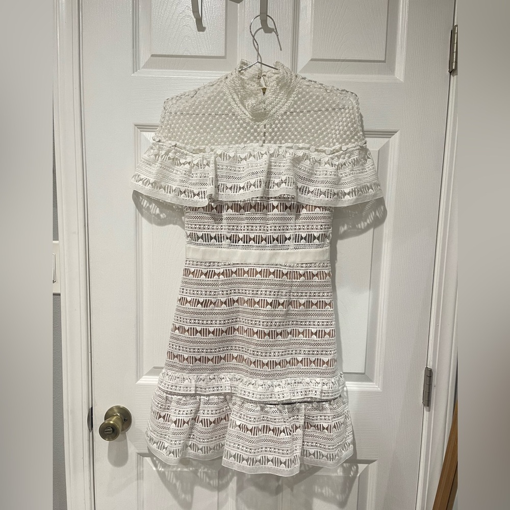 🩷 Self Portrait White Lace Mini Dress 👗 - Picture 5 of 7